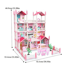 14 Room Princess Castle Dollhouse DIY Pretend Play House Toy