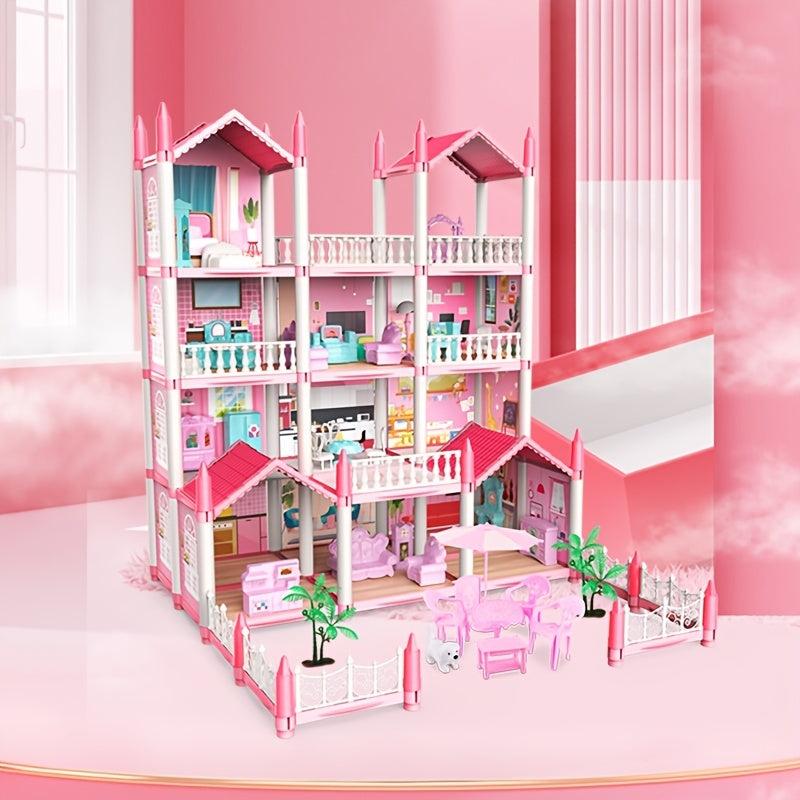 14 Room Princess Castle Dollhouse DIY Pretend Play House Toy
