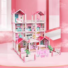 14 Room Princess Castle Dollhouse DIY Pretend Play House Toy