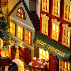 1pc DIY Christmas Gift Luminous Decoration House Model Desktop Ornament