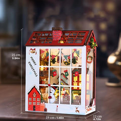 1pc DIY Christmas Gift Luminous Decoration House Model Desktop Ornament