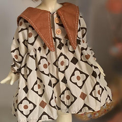 Kids Doll Collar Skirt & Navy Collar Jacket Set