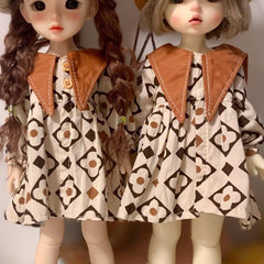 Kids Doll Collar Skirt & Navy Collar Jacket Set