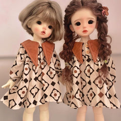 Kids Doll Collar Skirt & Navy Collar Jacket Set