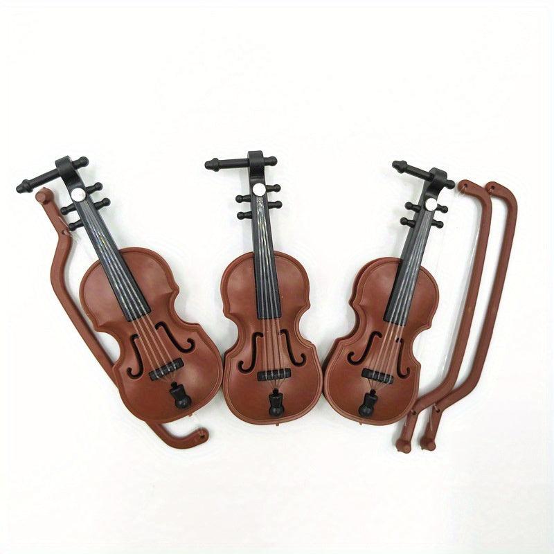 Mini Violin Music Instrument for Dollhouse Scene Model Props Vintage Style