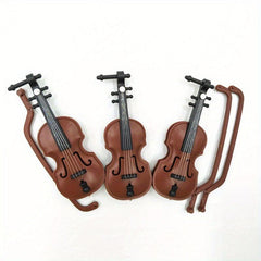 Mini Violin Music Instrument for Dollhouse Scene Model Props Vintage Style