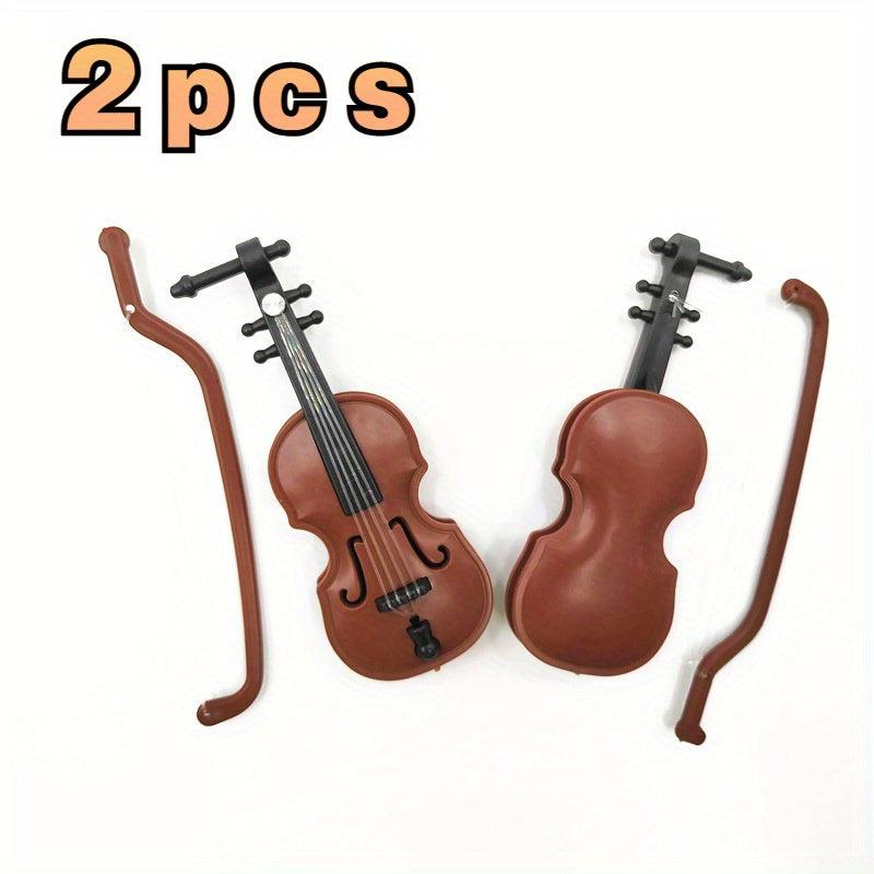 Mini Violin Music Instrument for Dollhouse Scene Model Props Vintage Style