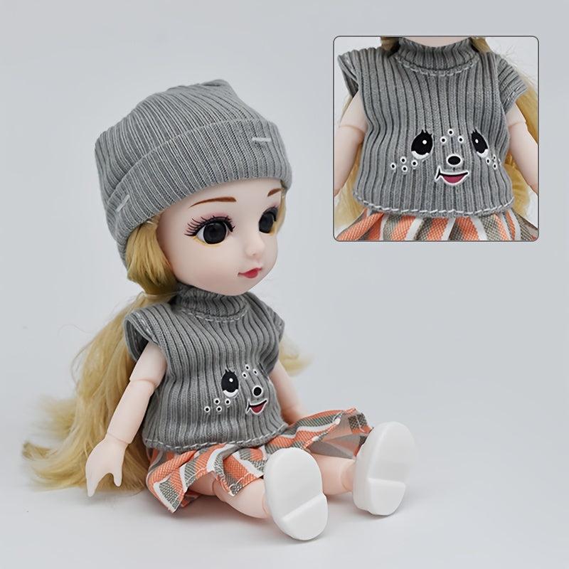 6in Dolls Set of 4 with Clothes Shoes Joints Model for Girl Christmas Gift