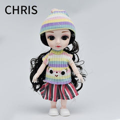 6in Dolls Set of 4 with Clothes Shoes Joints Model for Girl Christmas Gift