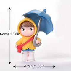 Mini Fish Tank Umbrella Couple Figure Statue Micro Landscape Ornament
