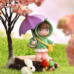 Mini Fish Tank Umbrella Couple Figure Statue Micro Landscape Ornament