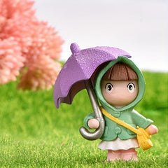 Mini Fish Tank Umbrella Couple Figure Statue Micro Landscape Ornament