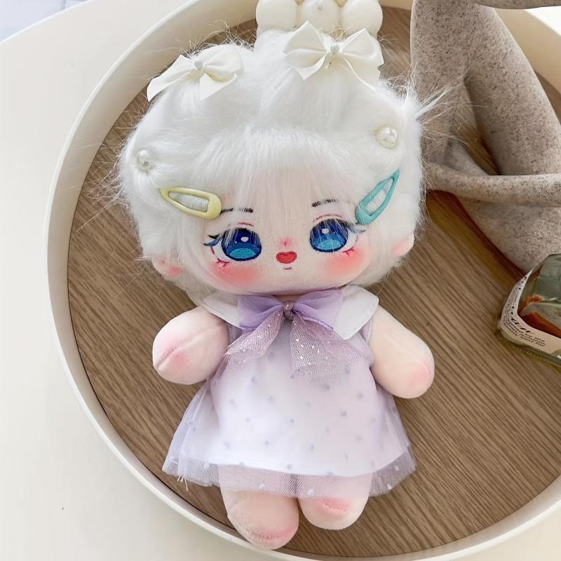 7in Hair Doll Nude Hair Girl Plush Figure Doll Skeleton