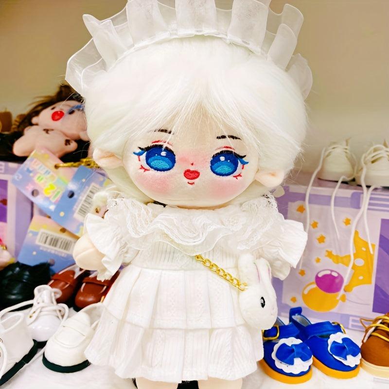 7in Hair Doll Nude Hair Girl Plush Figure Doll Skeleton