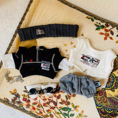Doll Clothes Set with Overcoat, Underwaist, Pants, Shoes, Hair Band