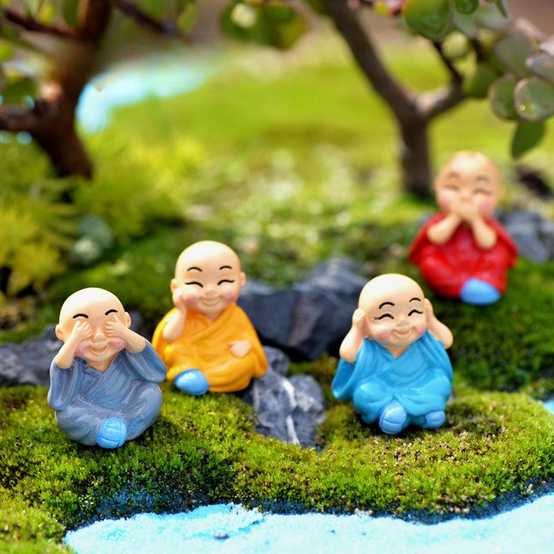 Little Monk Doll Ornaments for Mini Fairy Tale Garden