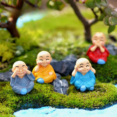 Little Monk Doll Ornaments for Mini Fairy Tale Garden