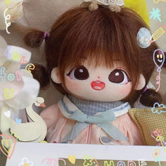 Cartoon Doll W Brown Fried Hair Girl Naked Doll Plush Doll