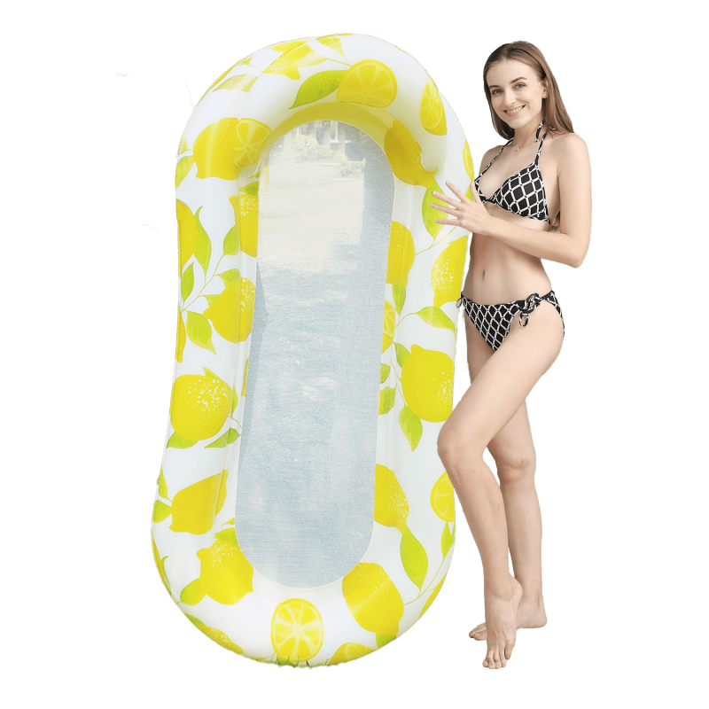 Inflatable Lemon Mesh Floating Row Recliner