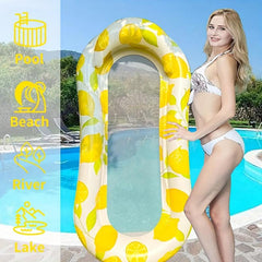 Inflatable Lemon Mesh Floating Row Recliner