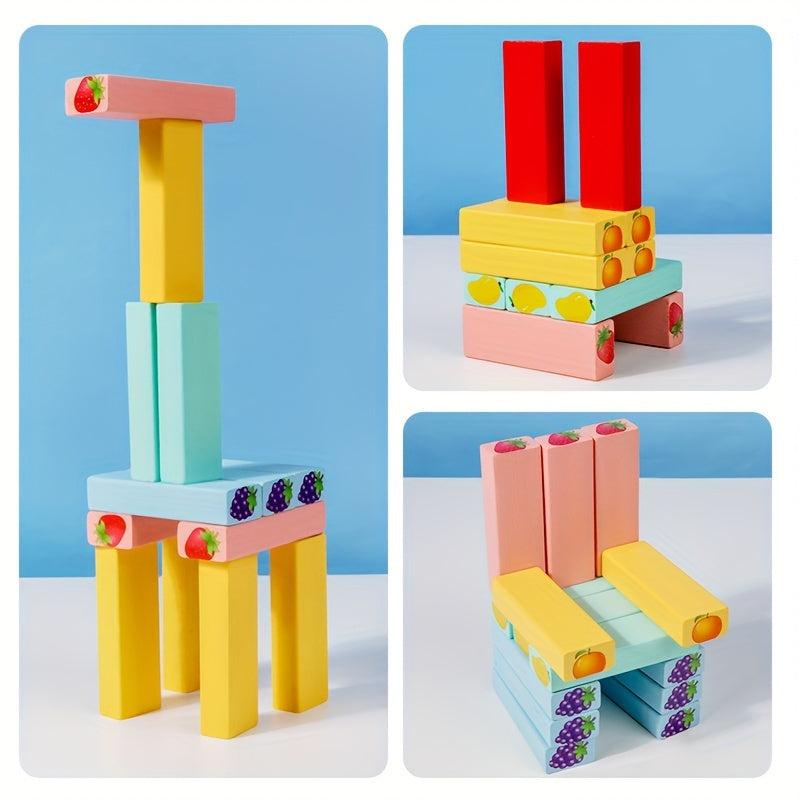 Montessori Wooden Toys Stacked Tower Building Block Games