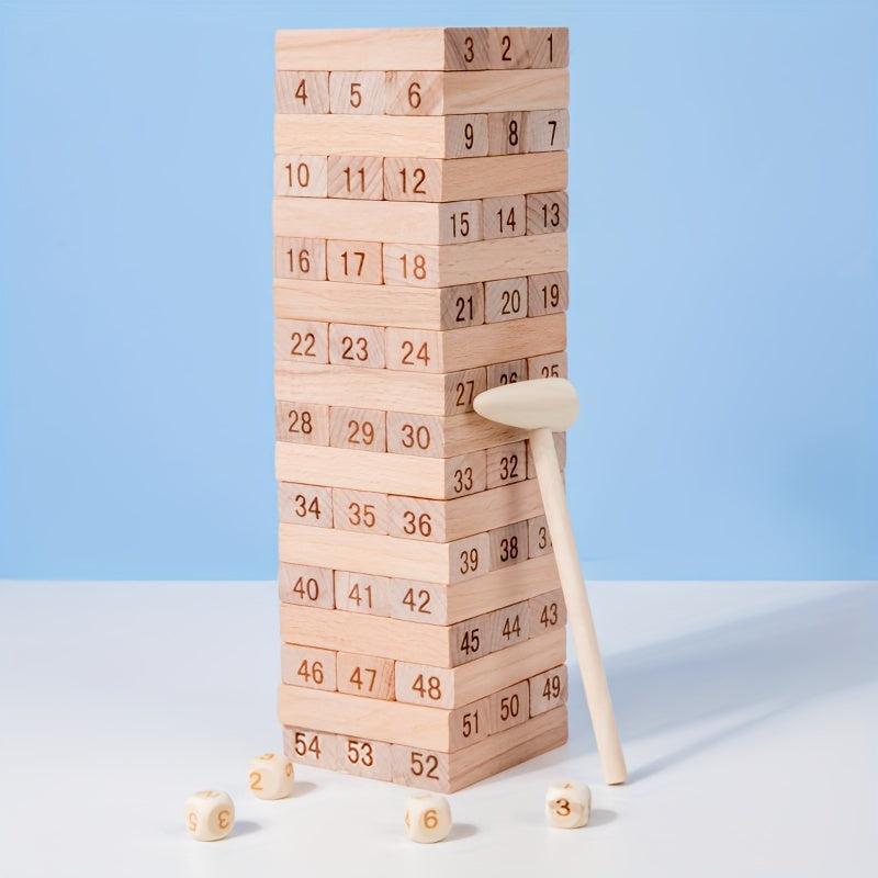 Montessori Wooden Toys Stacked Tower Building Block Games