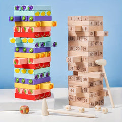 Montessori Wooden Toys Stacked Tower Building Block Games