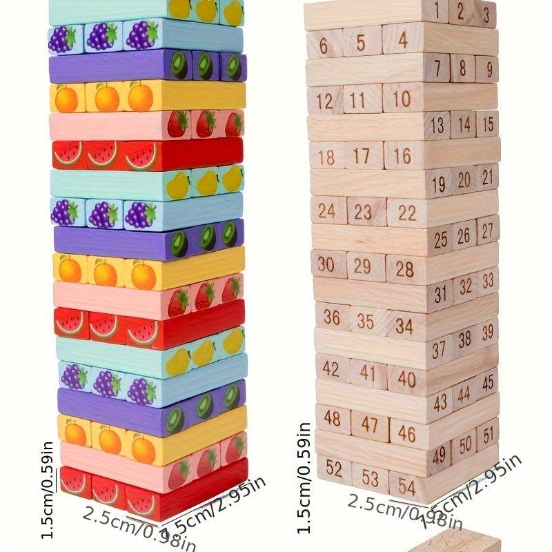 Montessori Wooden Toys Stacked Tower Building Block Games