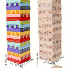 Montessori Wooden Toys Stacked Tower Building Block Games