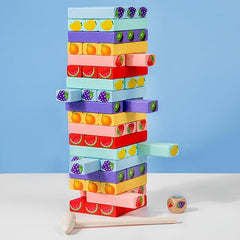 Montessori Wooden Toys Stacked Tower Building Block Games