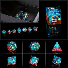 7pcs Sharp Edge Resin Polyhedral Dices For Board Games