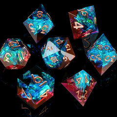 7pcs Sharp Edge Resin Polyhedral Dices For Board Games