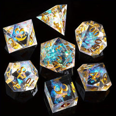 7pcs Sharp Edge Resin Polyhedral Dices For Board Games