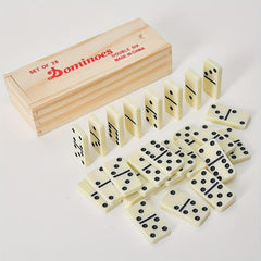 Double Nine Domino Classic Board Game Set Wooden Box Family Game Domino Toy