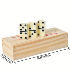 Double Nine Domino Classic Board Game Set Wooden Box Family Game Domino Toy
