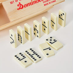 Double Nine Domino Classic Board Game Set Wooden Box Family Game Domino Toy