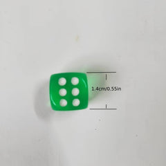Set of 20 Transparent Colored Game Dice for Family Gatherings