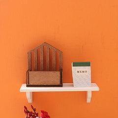 1/12 Dollhouse Wall Mount Shelf Storage Basket Model Home Decor Toy