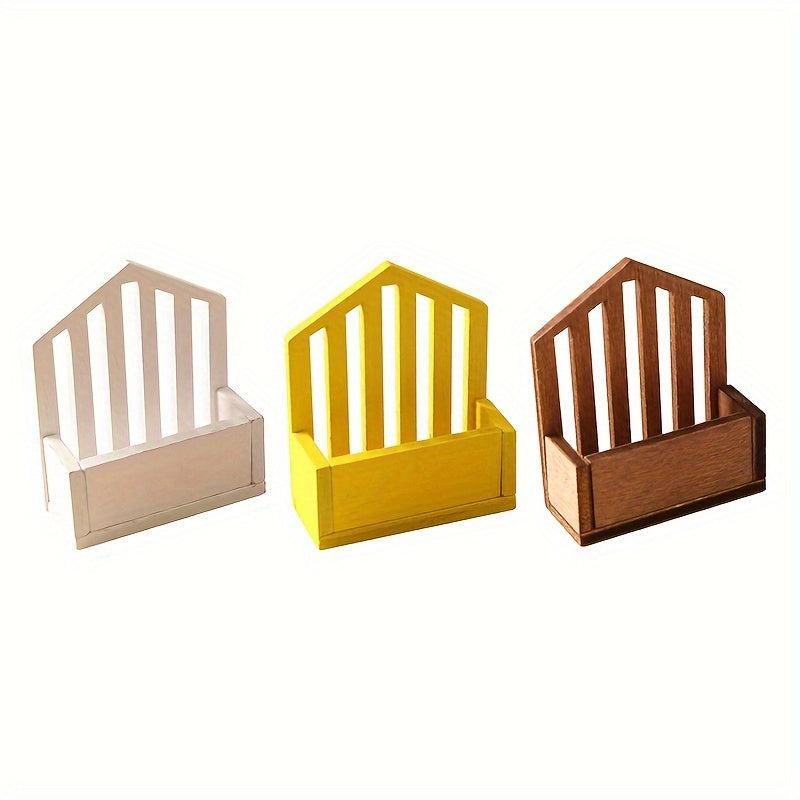 1/12 Dollhouse Wall Mount Shelf Storage Basket Model Home Decor Toy