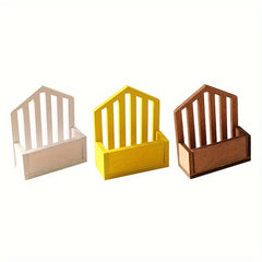 1/12 Dollhouse Wall Mount Shelf Storage Basket Model Home Decor Toy