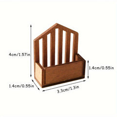 1/12 Dollhouse Wall Mount Shelf Storage Basket Model Home Decor Toy