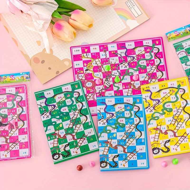5pcs 18 Paper Snake Chess Puzzle Game Toys Desktop Checkers Chess Toy