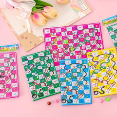 5pcs 18 Paper Snake Chess Puzzle Game Toys Desktop Checkers Chess Toy