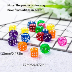 5pcs Acrylic Dice 12mm Corner Dices Party Supplies