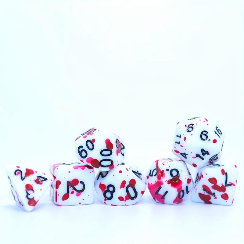 Bloodstained Fuchsia Polyhedral Dice Sets x7