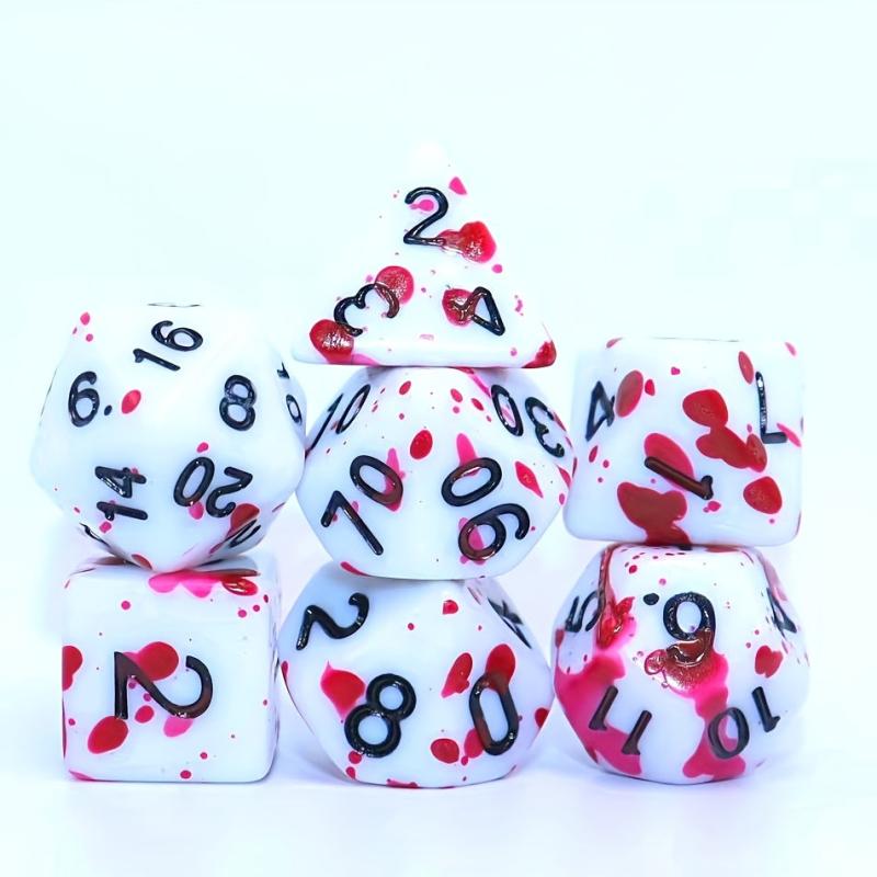 Bloodstained Fuchsia Polyhedral Dice Sets x7