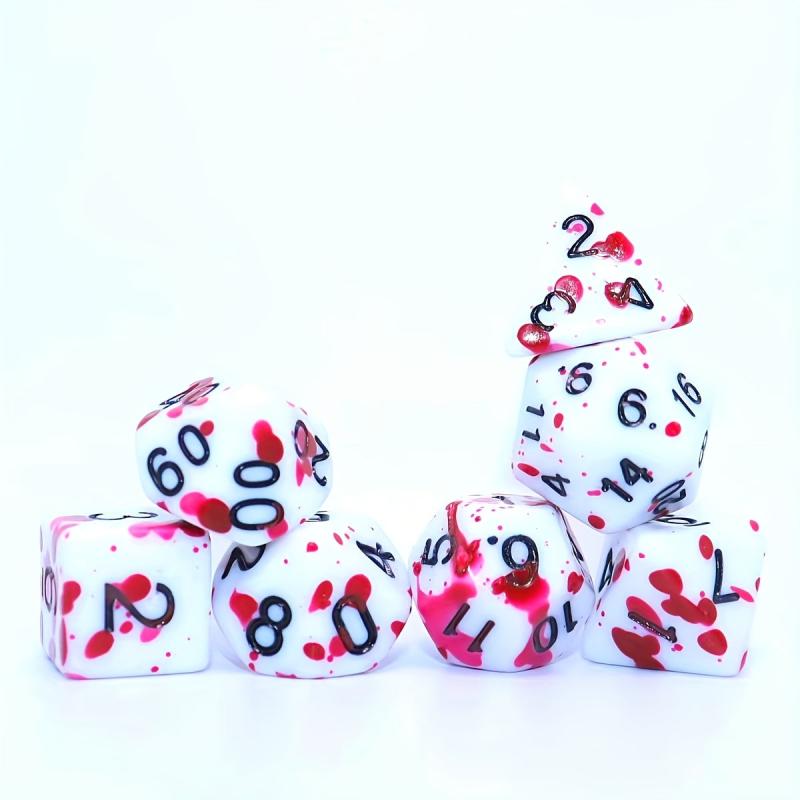 Bloodstained Fuchsia Polyhedral Dice Sets x7