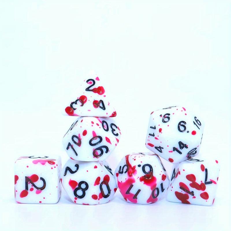 Bloodstained Fuchsia Polyhedral Dice Sets x7