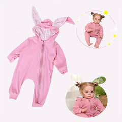 Pink Rabbit Ear Reborn Doll Clothing for 55-88 cm Doll