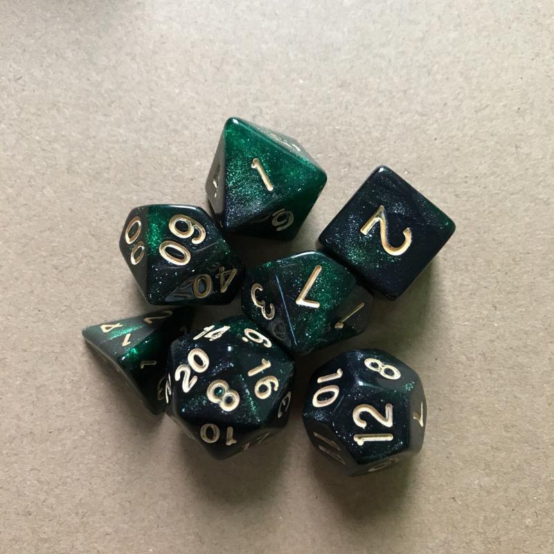7pcs Starry Sky Two Polyhedral Dice Set Board Game Dice Set